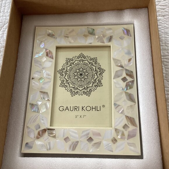 NEW Gauri Kohli Uday Picture Frame  5" X 7" Handcrafted Mother Of Pearl Mosaic G - Picture 14 of 16
